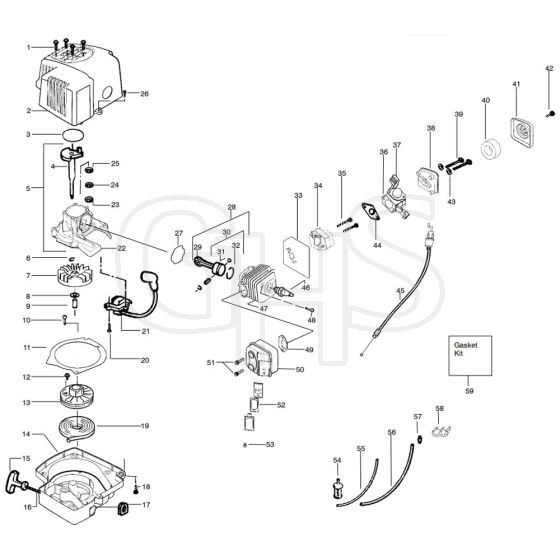 McCulloch T55 - 2007-03 - Engine (1) Parts Diagram