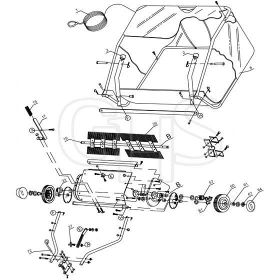 Cobra TLS107 - Towed Leaf Sweeper Main Diagram