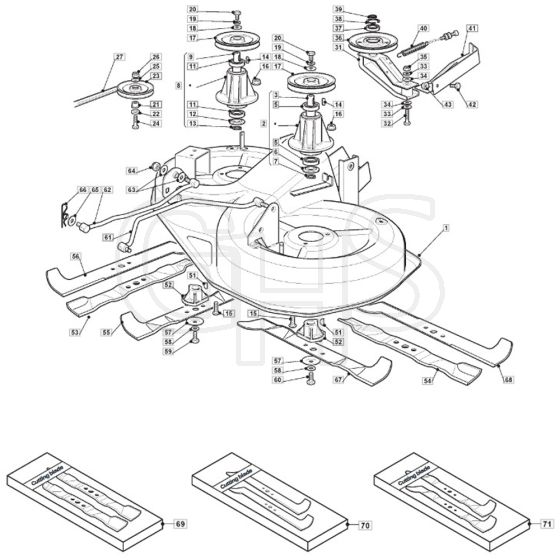 TM 35 H - 2009 - 2T2642433/BM9 - Mountfield Ride On Mower 92cm Deck Diagram