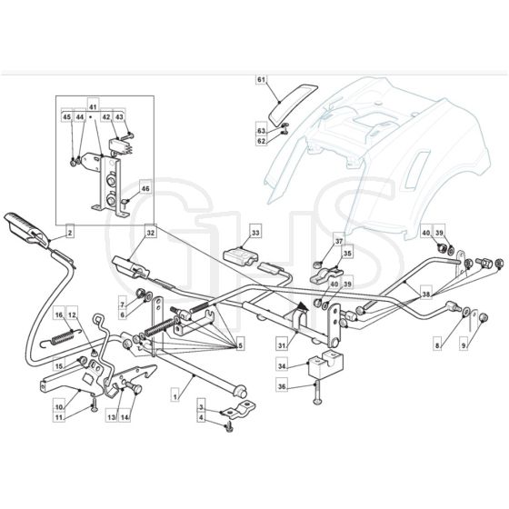 TM 35 H - 2009 - 2T2642433/BM9 - Mountfield Ride On Mower Controls Diagram