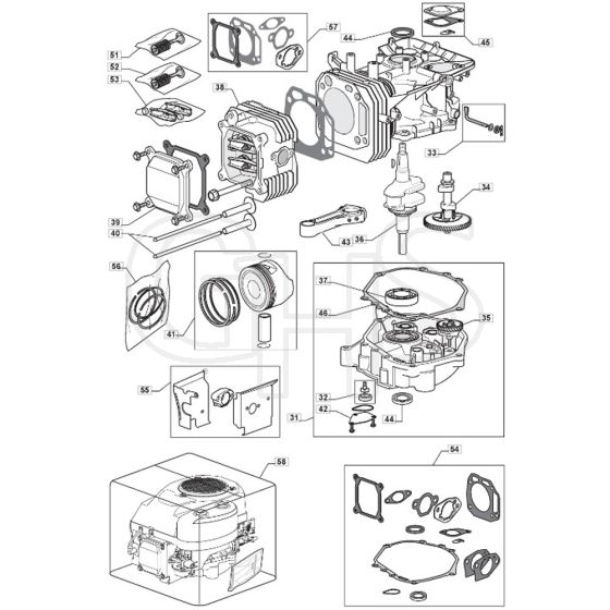 TM 35 H - 2009 - 2T2644433/09 - Mountfield Ride On Mower Engine - ST. TRE0701 Diagram