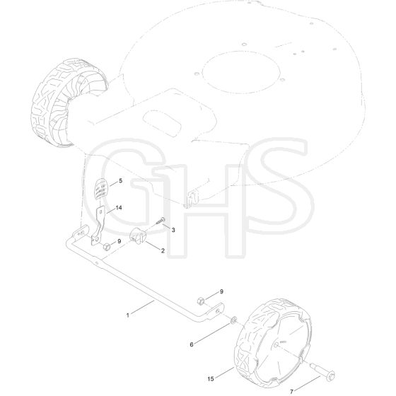 Front Wheel and Height-of-Cut Assembly