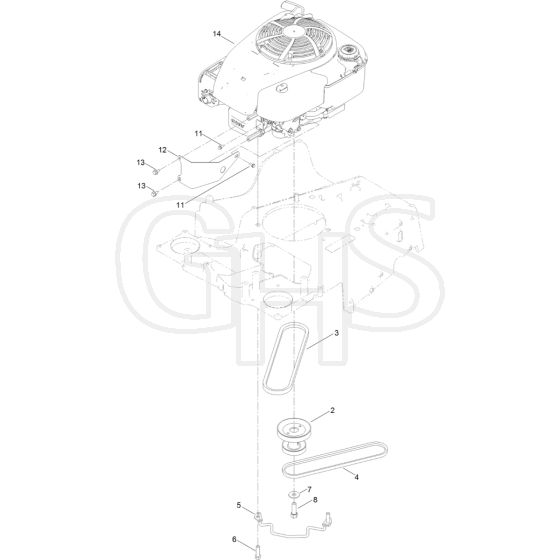 Engine and Belt Assembly