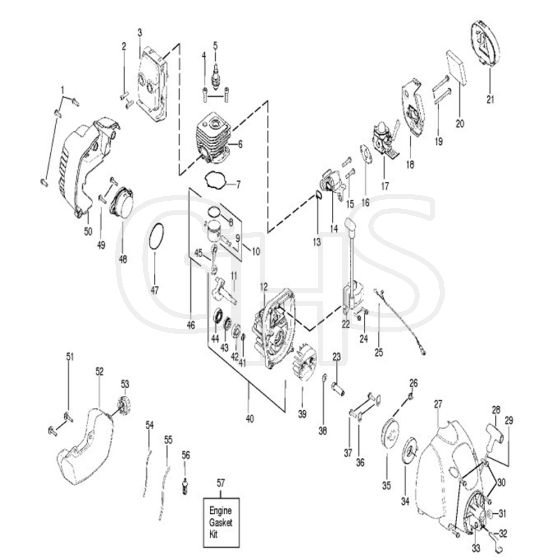 McCulloch TRIM MAC SL - TRIM MAC SL+ - 2010-07 - Engine (3) Parts Diagram