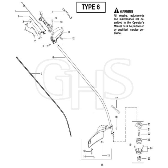 McCulloch TRIM MAC SL - TRIM MAC SL+ - 2010-07 - Shaft & Handle (5) Parts Diagram