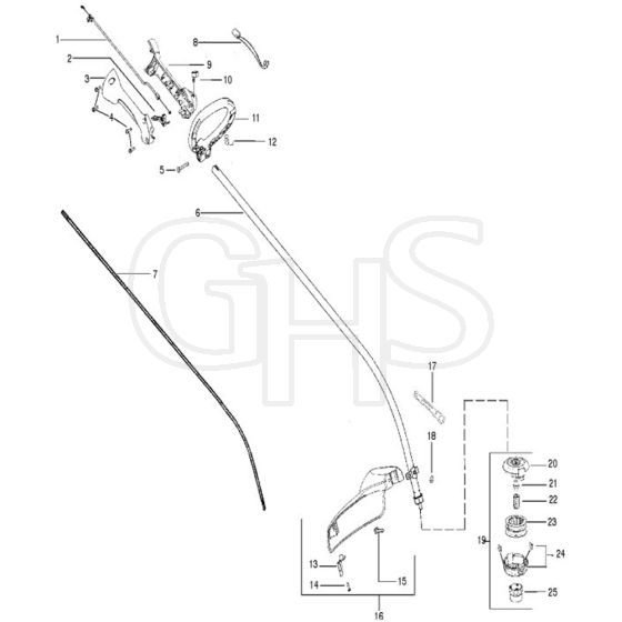 McCulloch TRIM MAC SL - TRIM MAC SL+ - 2010-07 - Shaft & Handle (6) Parts Diagram