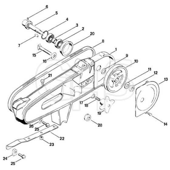 Stihl TS08 - Cast Arm, V-Belt - Parts Diagram