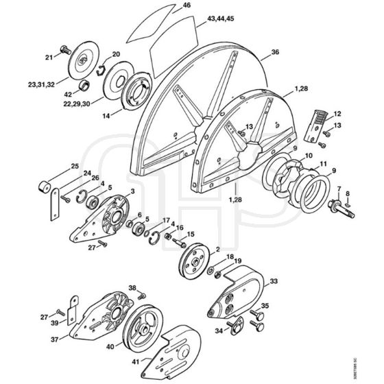 Stihl TS510 - Support With Guard - Parts Diagram