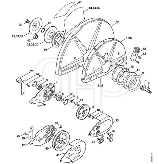 Stihl TS760 - Support With Guard - Parts Diagram