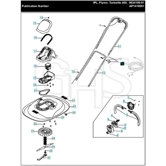 Flymo Turbo Lite 400 - 2014-11 - Lawn Mower Main Assembly