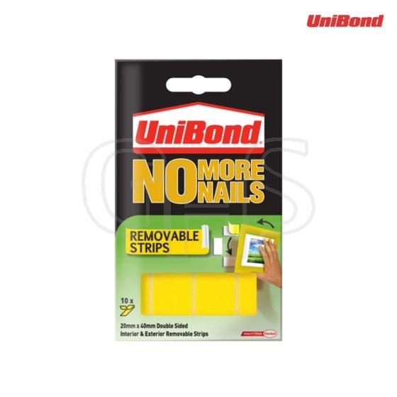 Unibond No More Nails Removable Pads 19mm x 40mm (Pack of 10) - 781739 / 1507604