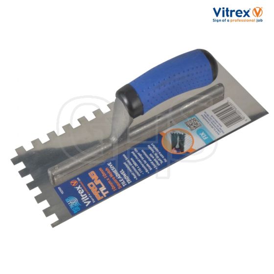 Vitrex Professional Notched Adhesive Trowel 10mm Stainless Steel 11in x 4.1/2in - 102909
