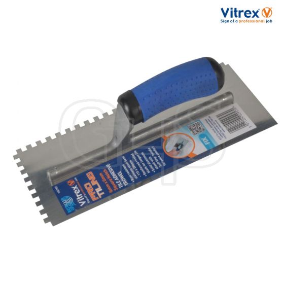 Vitrex Professional Notched Adhesive Trowel 6mm Stainless Steel 11in x 4.1/2in - 102957
