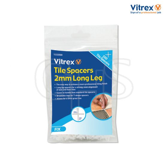 Vitrex Long Leg Spacer 2mm Pack of 500 - LLS2500