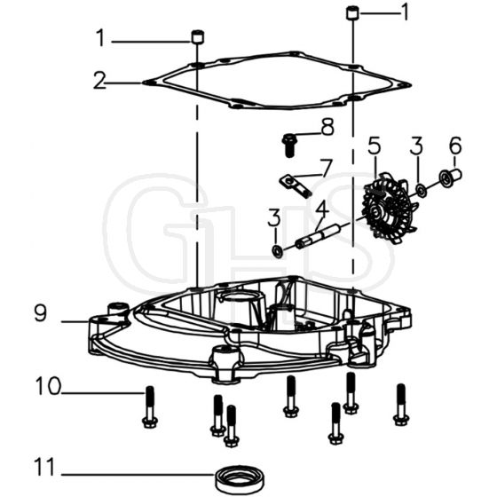 Cobra Y415V - Engine Aug 2022 MX460SPC Crankcase Cover Assy Diagram