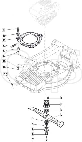 M63 PD ES - 2008 - 292552543/UM8 - Mountfield Rotary Mower Blade Diagram