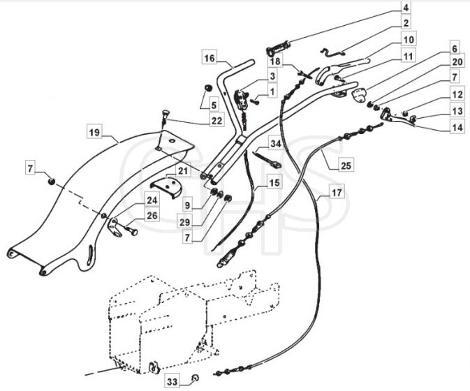 MANOR 87 B - 2009-2010 - 210870023/MO9 - Mountfield Scythe Handle Diagram