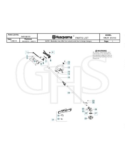 Husqvarna 128 Ldx - Shaft & Handle