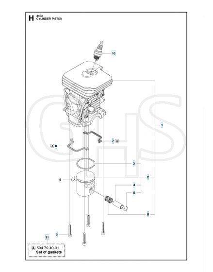 Husqvarna 440E-SERIES - Cylinder Piston