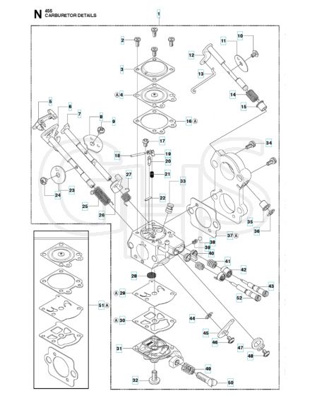 Husqvarna 455ERANCHER - Carburetor Details