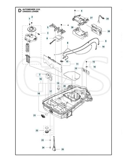 Husqvarna Automower 315X - Chassis Lower
