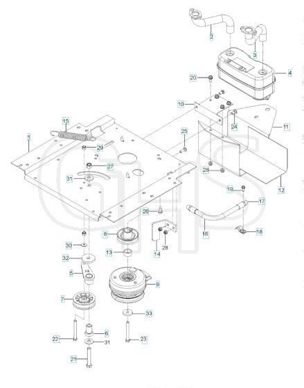 Husqvarna Rz5422 - Engine Mounting With Guards & Muffler