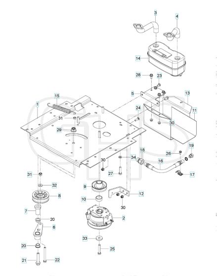 Husqvarna Rz5424 T - Engine Mounting With Guards & Muffler