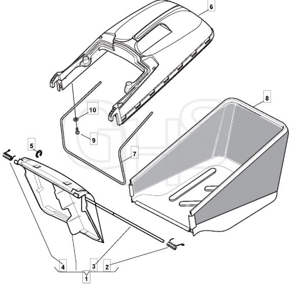 M480 R ES - 2008 - 292505523/UM8 - Mountfield Rotary Mower Grass Bag Diagram