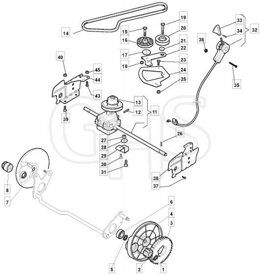 MULTICLIP 504 PDQ 4S - 2008 - 291553043/UM8 - Mountfield Rotary Mower Transmission Diagram