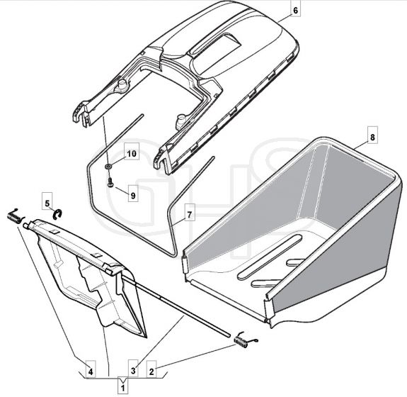 M484 R ES - 2010 - 292505543/UM9 - Mountfield Rotary Mower Grass Bag Diagram