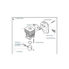 Husqvarna 123C - Cylinder, Piston & Muffler