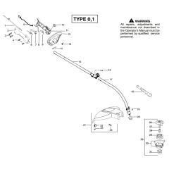McCulloch 250CXL - 952715655 - 2010-07 - Shaft & Handle (1) Parts Diagram