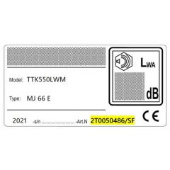 Identification Plate - TTK550LWM - 2T0050486/SF