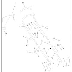 Hayter Osprey 46 - 610B (320000001 - 320999999) - Handle Bar - Controls Assembly