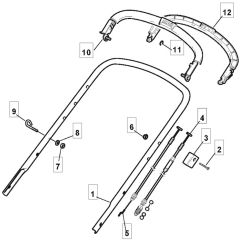 4820 PD BW - 2014-2019 - 299486123/MTF - Mountfield Rotary Mower Upper Handle Diagram