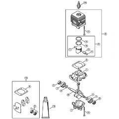 Genuine Stihl BG45 / A - Crankcase, Cylinder