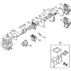 Genuine Stihl BG45 / C - Carburetor, Air filter BG 45