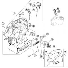 Genuine Stihl BG45 / K - Fan housing, inside