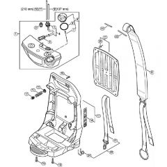 Genuine Stihl BR200 / M - Fuel tank, Backplate