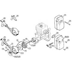 Genuine Stihl BR320 / B - Rewind starter, Muffler