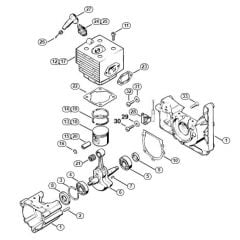 Genuine Stihl BR400 / A - Crankcase, Cylinder