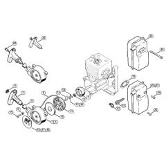 Genuine Stihl BR400 / B - Rewind starter, Muffler