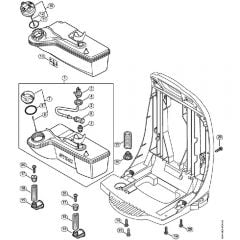 Genuine Stihl BR430 / H - Fuel tank, AV system