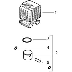 McCulloch CABRIO PLUS 257 L - 2007-01 - Cylinder Piston (1) Parts Diagram