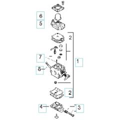 McCulloch CABRIO PLUS 347 B PREFIX 03 - 2008-06 - Carburettor (1) Parts Diagram