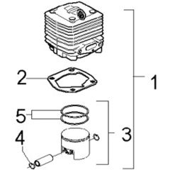 McCulloch CABRIO PLUS 407 B PREFIX 02 - 2007-01 - Cylinder Piston Parts Diagram