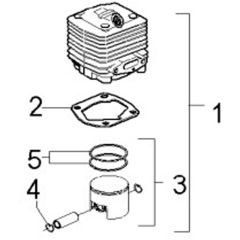 McCulloch CABRIO PLUS 437L PREFIX 02 - 2007-01 - Cylinder Piston (1) Parts Diagram