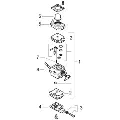 McCulloch CABRIO PLUS 467 B PREFIX 01 - 2007-01 - Carburettor (2) Parts Diagram