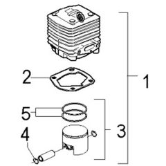 McCulloch CABRIO PLUS 467 B PREFIX 02 - 2007-01 - Cylinder Piston (1) Parts Diagram