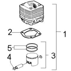 McCulloch CABRIO PLUS 497 B PREFIX 02 - 2007-01 - Cylinder Piston (2) Parts Diagram